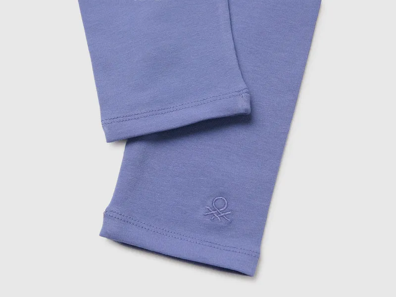 Leggings aus Stretch-Baumwolle mit Logo