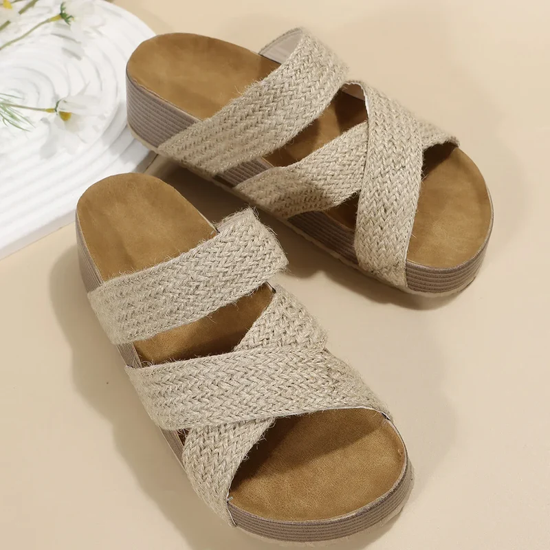 Damen Plateausandalen | Weiches Kissengefühl | Rutschfeste Sohle & Verstellbare Riemen