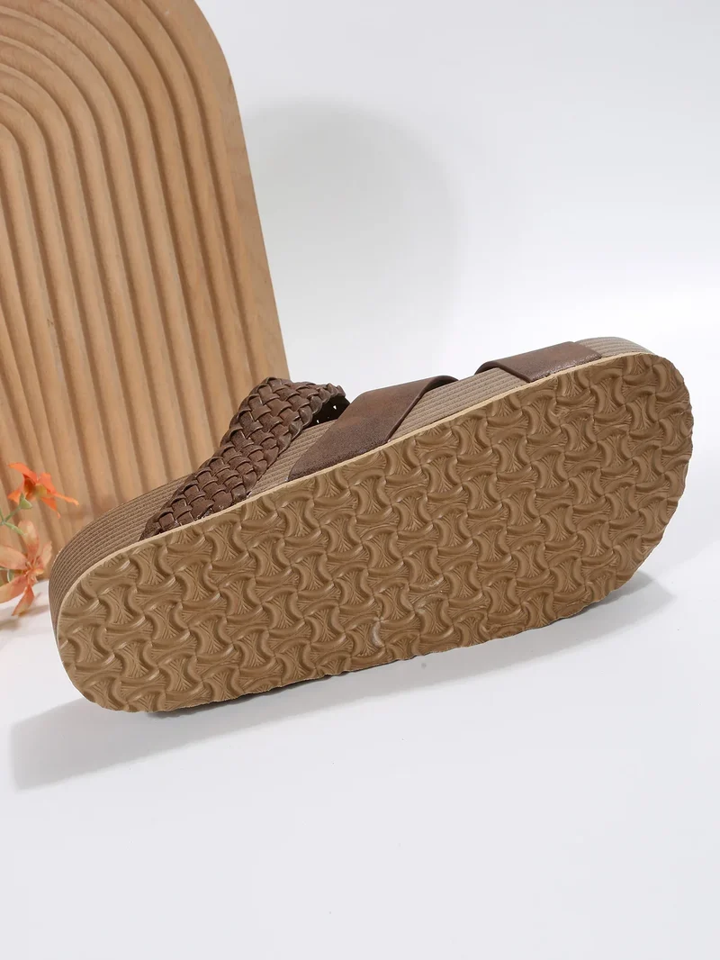 Damen Plateausandalen | Weiches Kissengefühl | Rutschfeste Sohle & Verstellbare Riemen