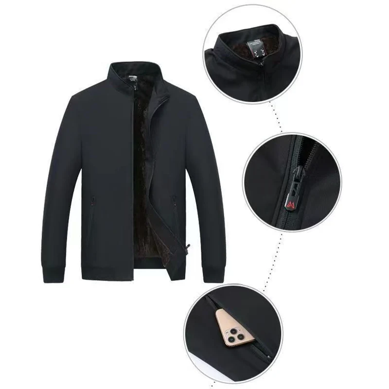 Herren Übergangsjacke | Stehkragen & Revers | Warm Gefüttert | Winddicht