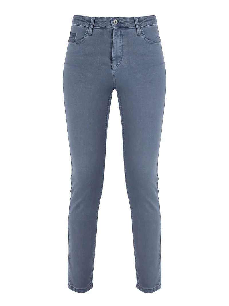 Pantaloni donna skinny push up - blu