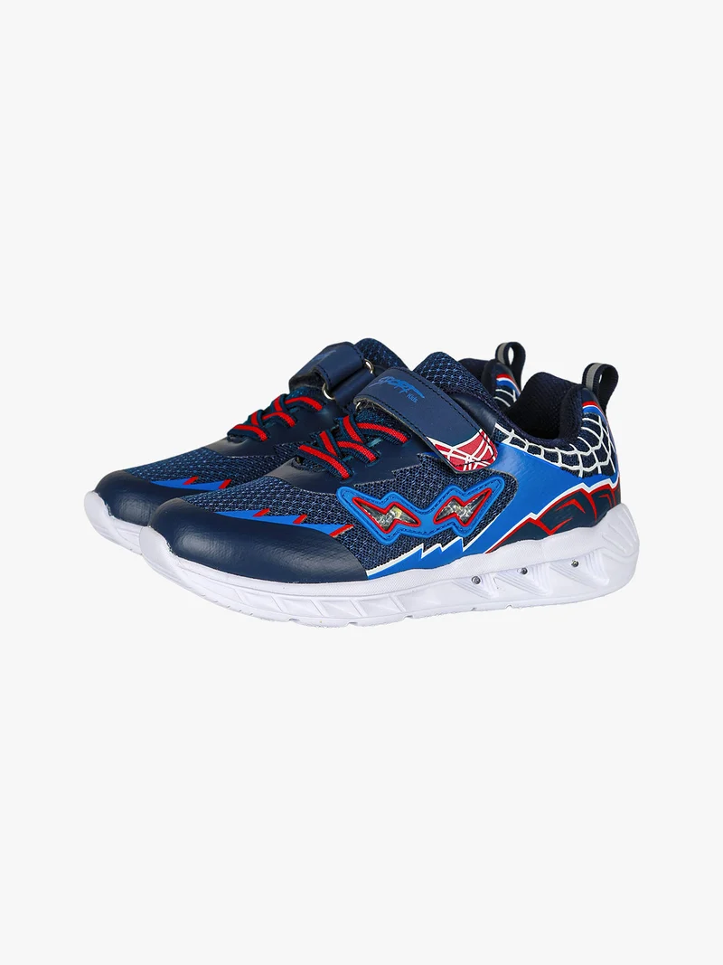 Sneakers da ragazzo con luci e cinturino a strappo - blu