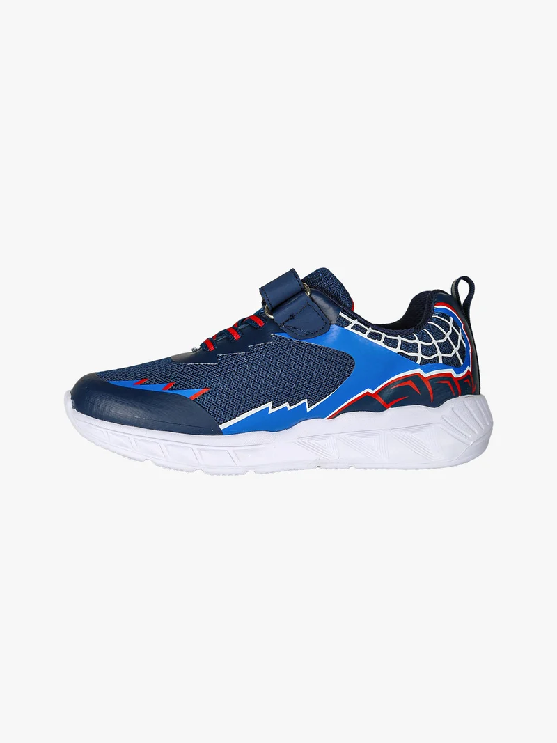 Sneakers da ragazzo con luci e cinturino a strappo - blu