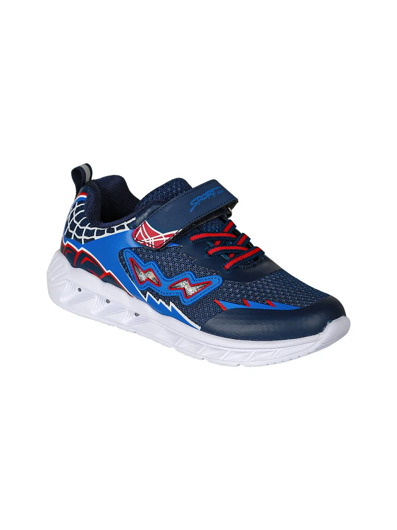 Sneakers da ragazzo con luci e cinturino a strappo - blu