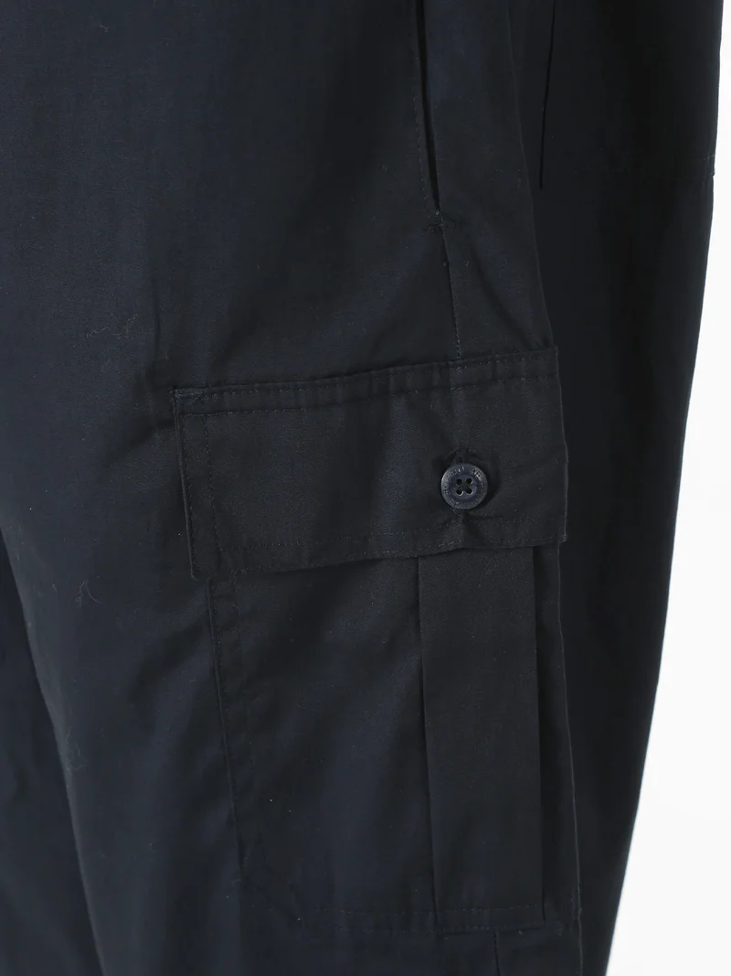 Pantaloni cargo da uomo in cotone - blu scuro