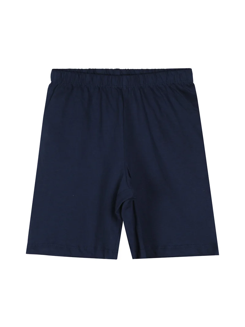 Pigiama corto da bambino in cotone con stampe - blu scuro