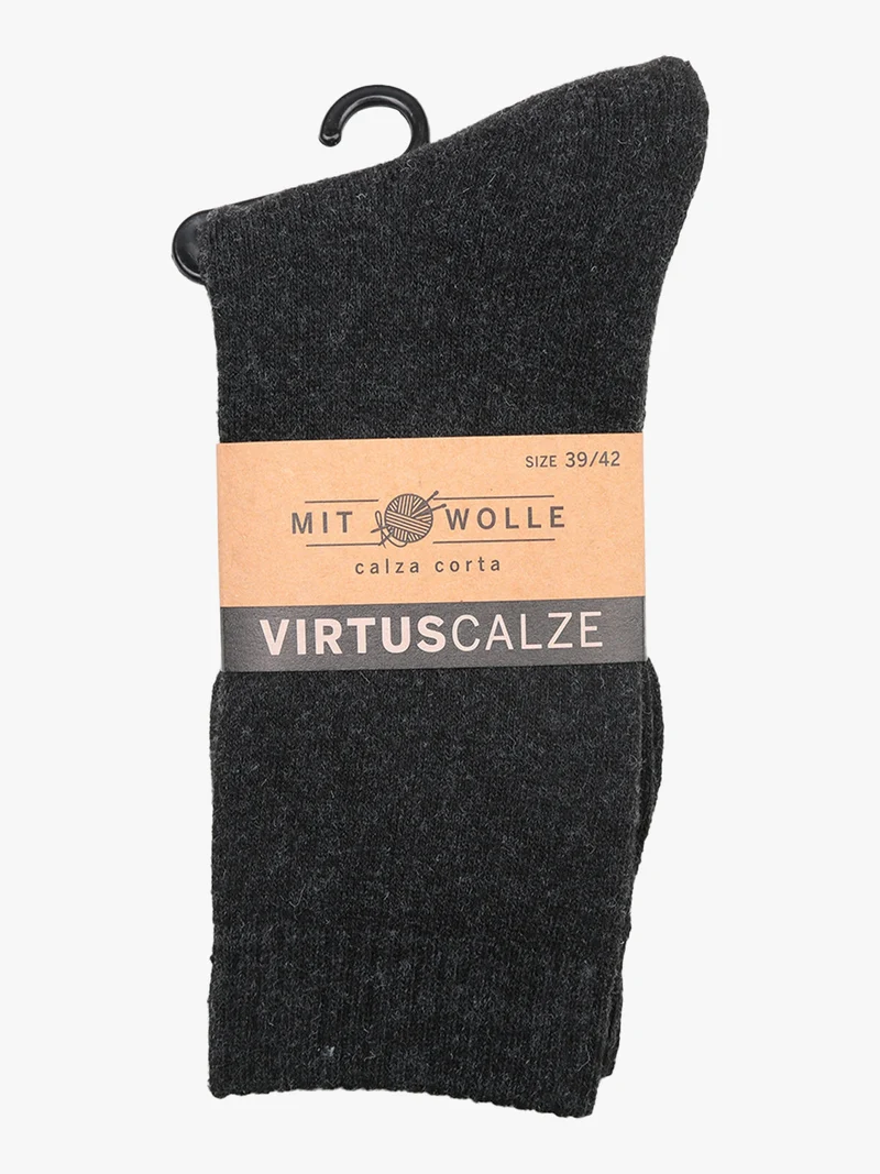 Calze corte da uomo misto lana - nero