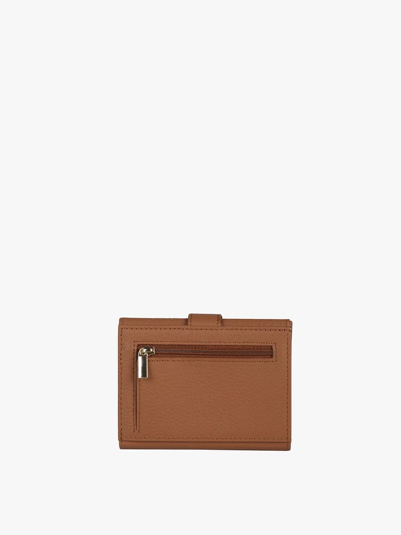 Portafoglio in pelle mini da donna - cammello