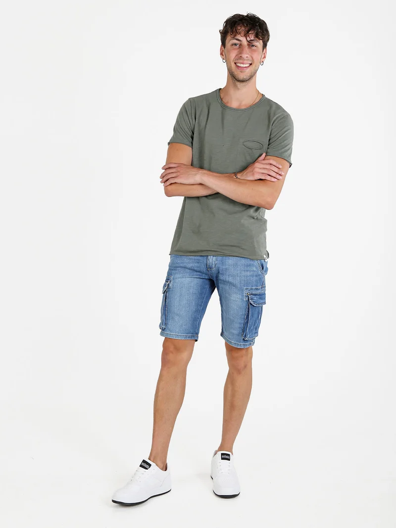 T-shirt uomo in cotone con taschino - verde