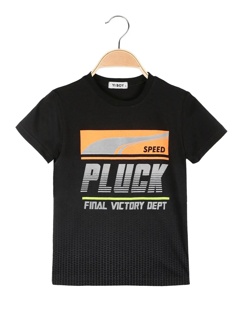 T-shirt bambino con stampa - nero