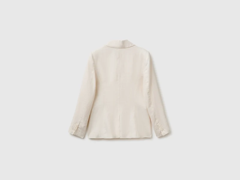 Einreihiger Blazer aus reinem Leinen