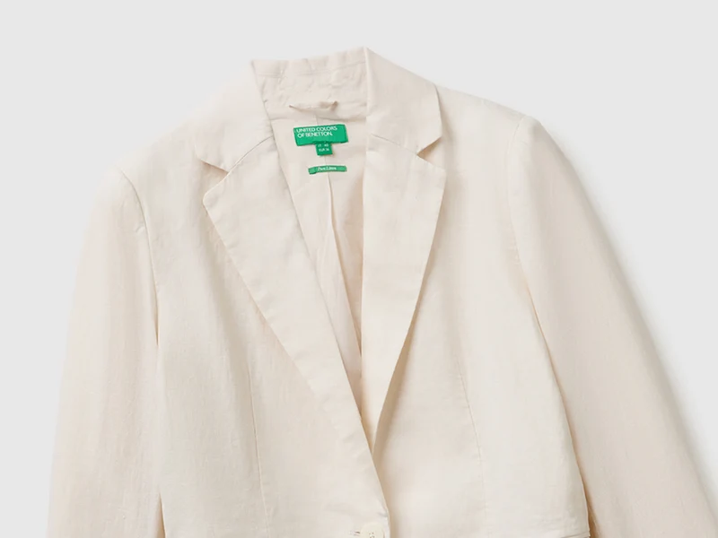 Einreihiger Blazer aus reinem Leinen