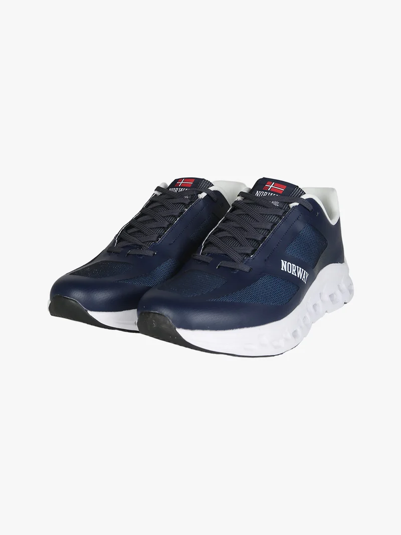 Sneakers sportive da uomo con intersuola geometrica - blu scuro