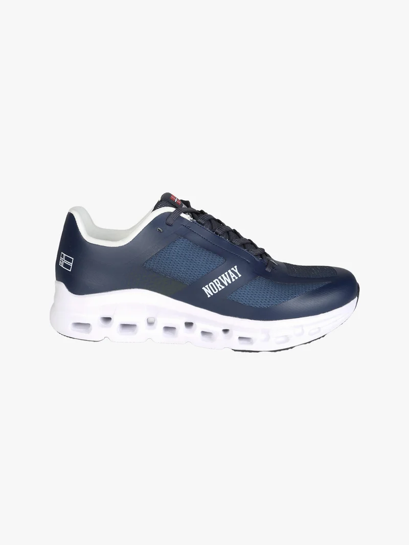 Sneakers sportive da uomo con intersuola geometrica - blu scuro