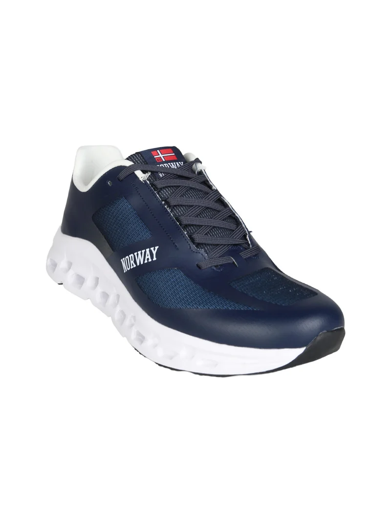 Sneakers sportive da uomo con intersuola geometrica - blu scuro