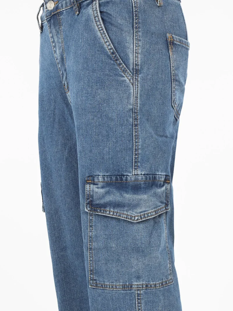 Jeans donna cargo con tasconi - jeans