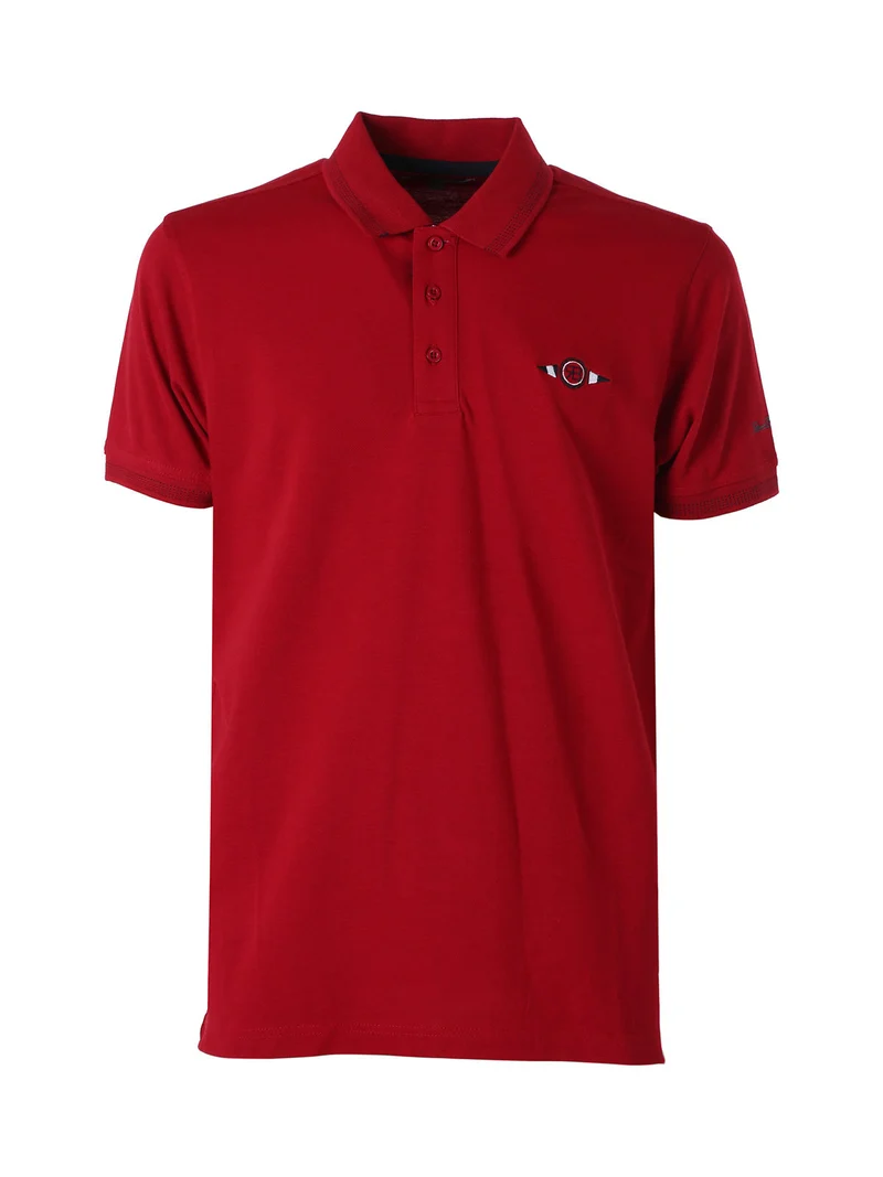 Polo da uomo in cotone a maniche corte - rosso