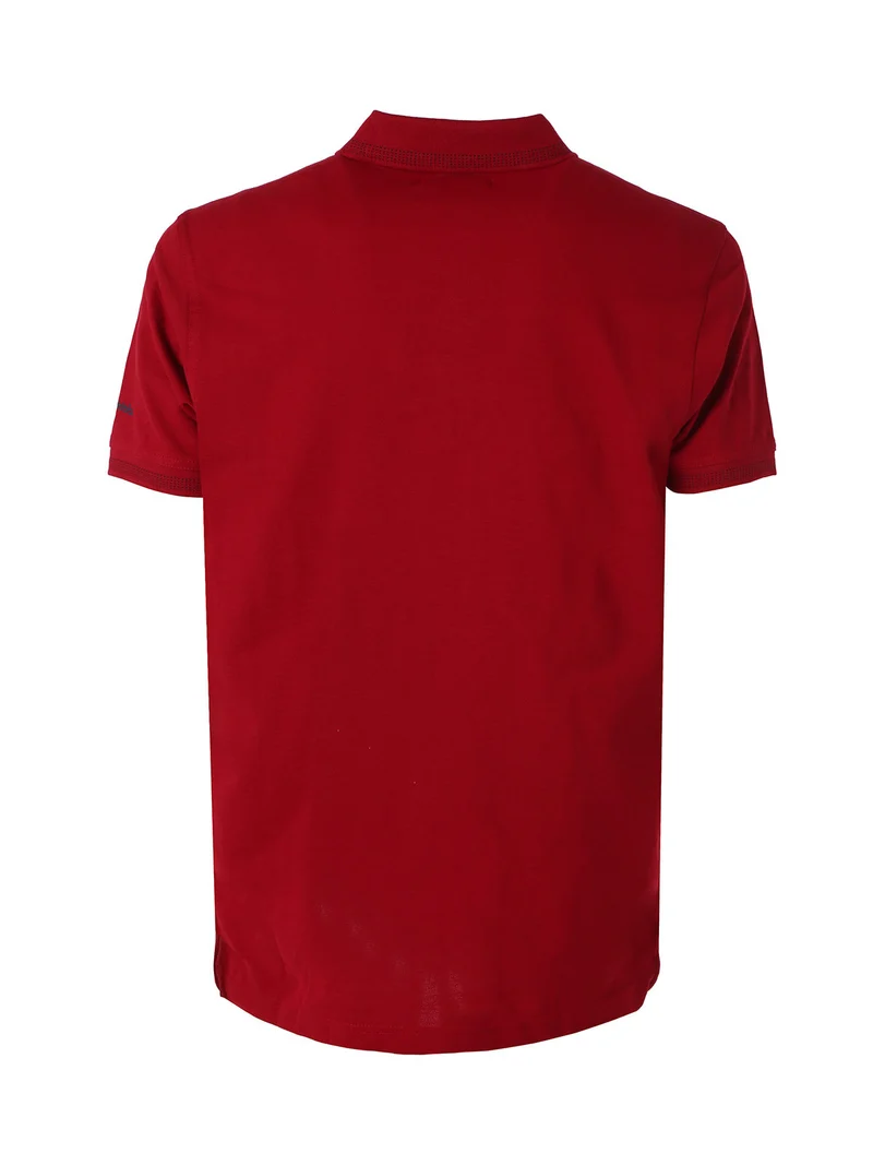 Polo da uomo in cotone a maniche corte - rosso