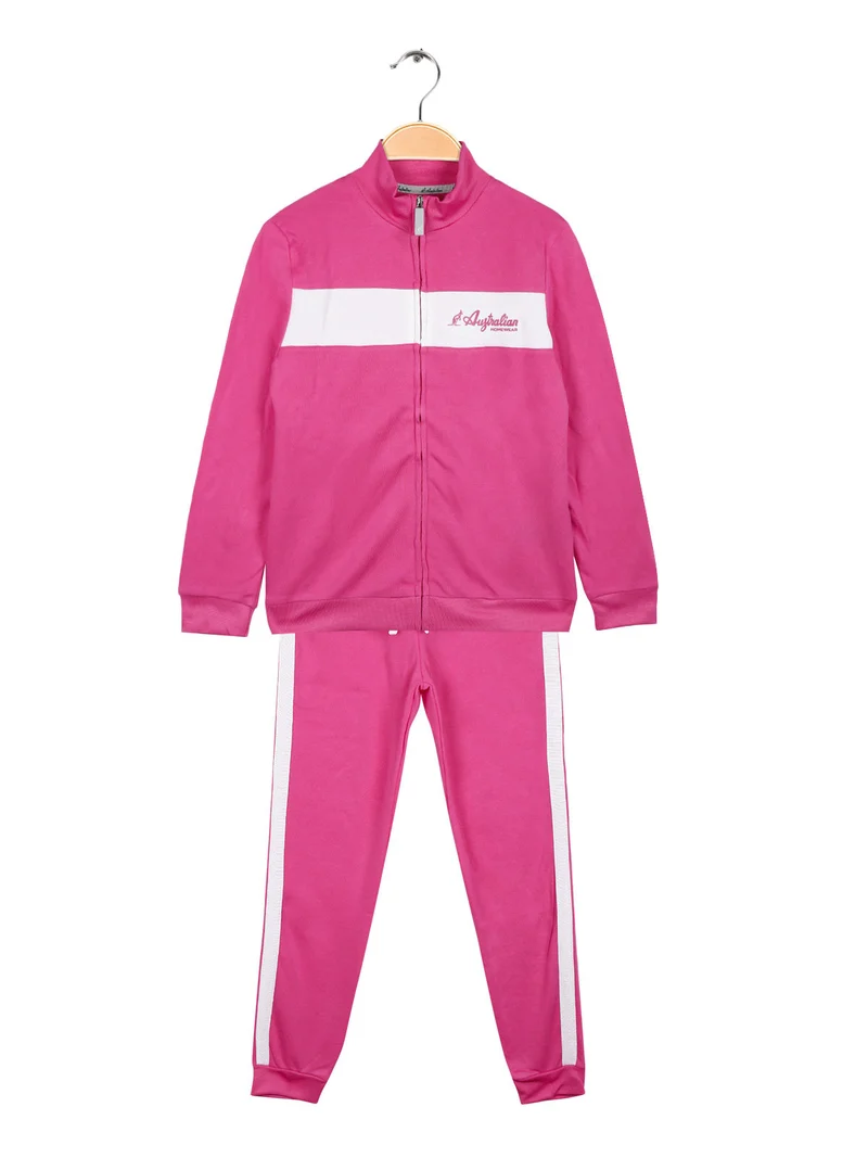Completo tuta sportiva da ragazza 2 pezzi - fucsia