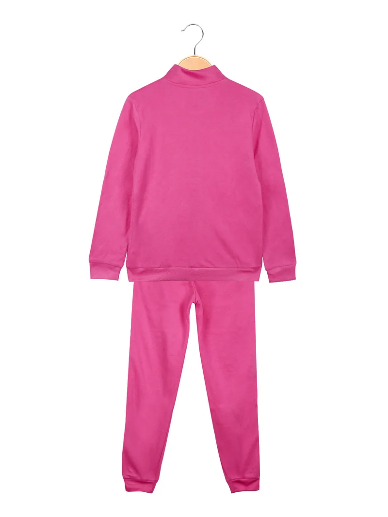 Completo tuta sportiva da ragazza 2 pezzi - fucsia