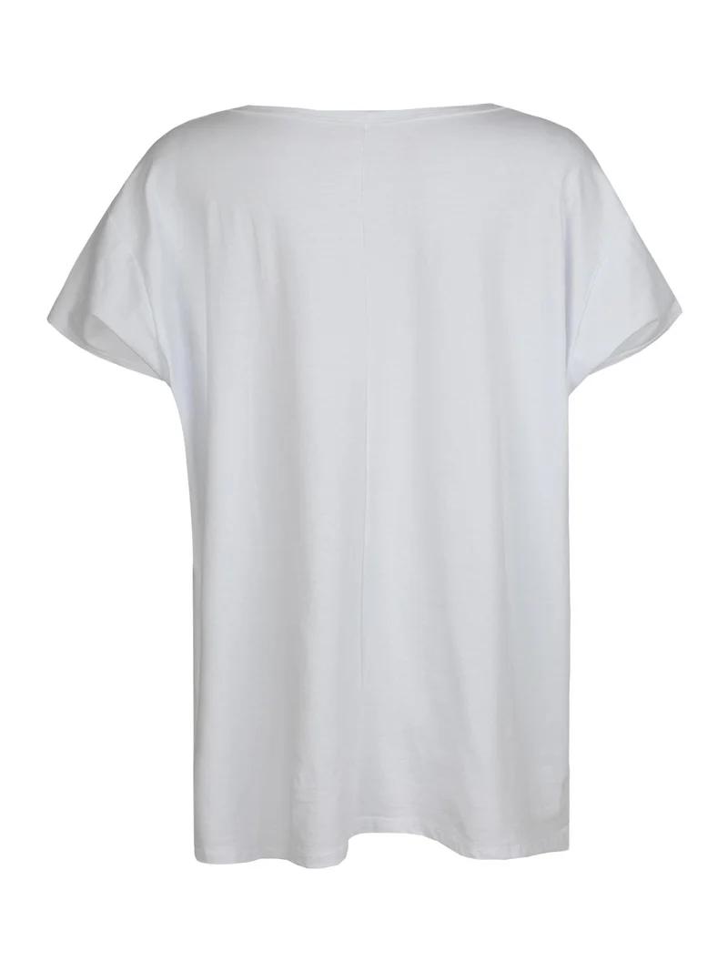 T-shirt in cotone con scritta taglie forti - bianco