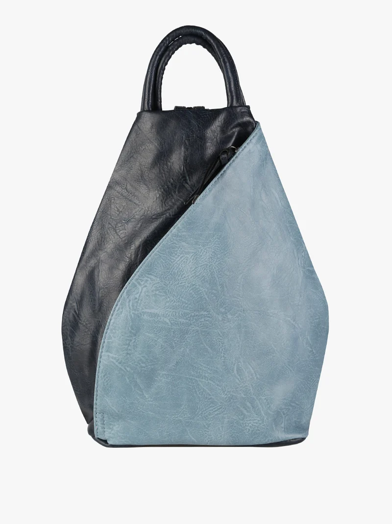 Zaino da donna in ecopelle bicolore - azzurro