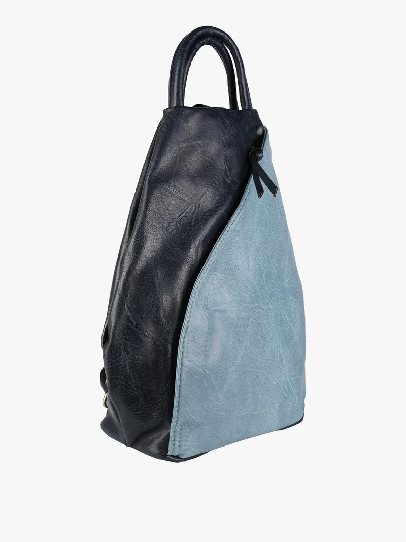 Zaino da donna in ecopelle bicolore - azzurro