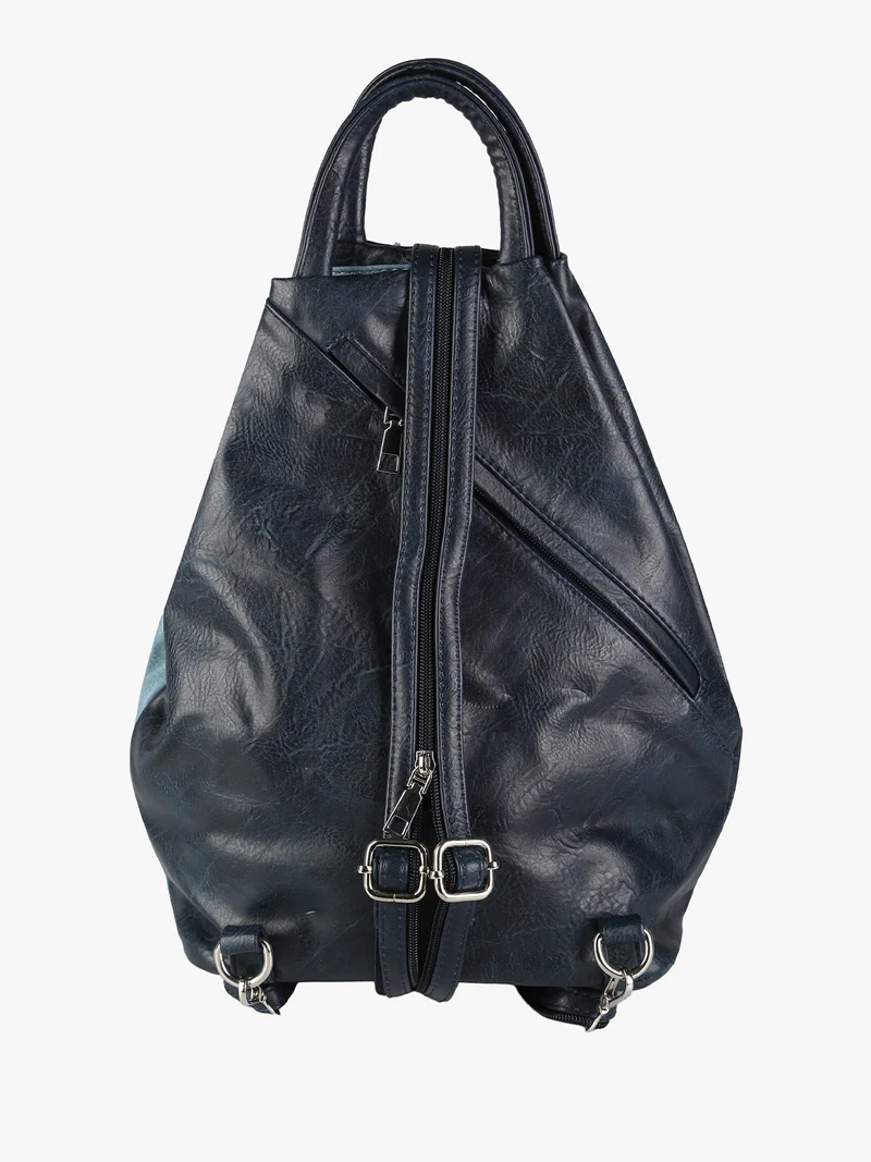 Zaino da donna in ecopelle bicolore - azzurro