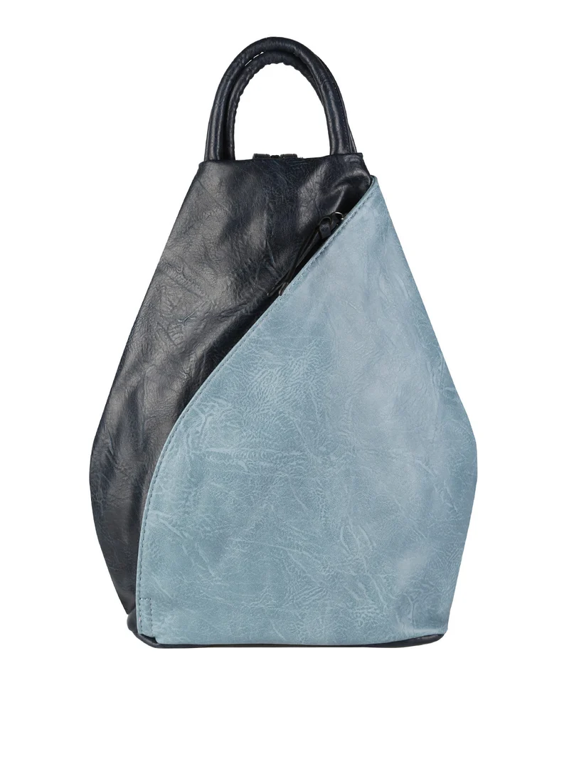 Zaino da donna in ecopelle bicolore - azzurro