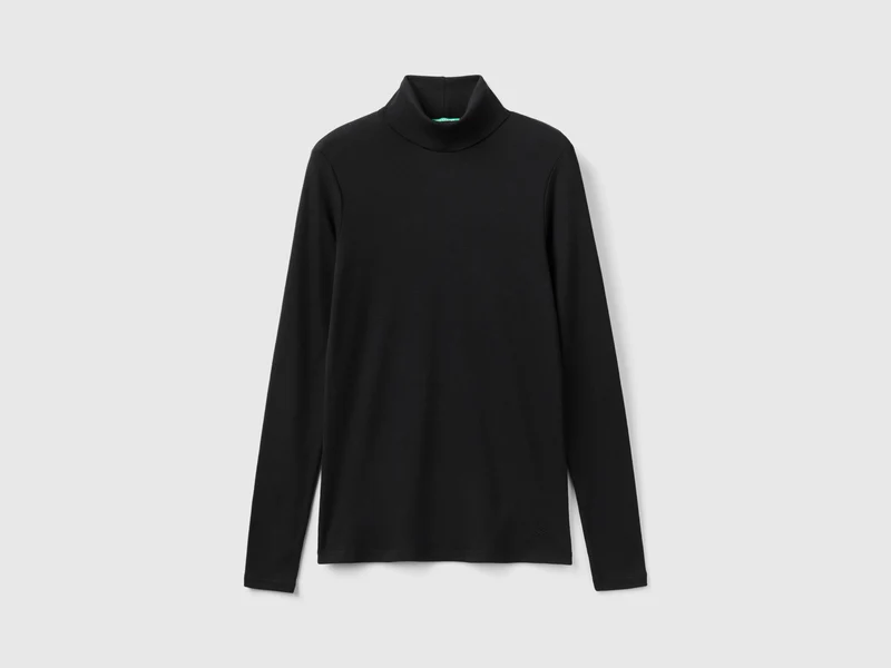 Langarm-T-Shirt mit hohem Halsausschnitt