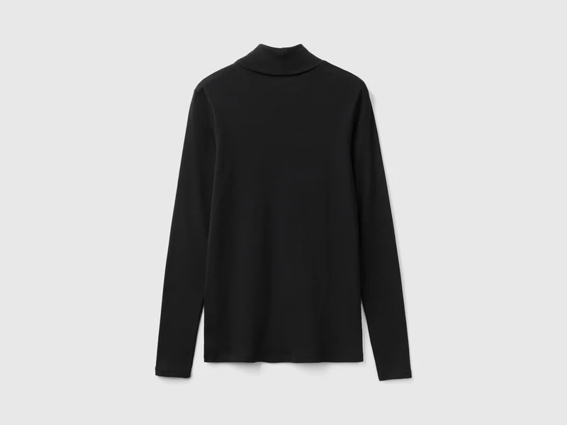 Langarm-T-Shirt mit hohem Halsausschnitt
