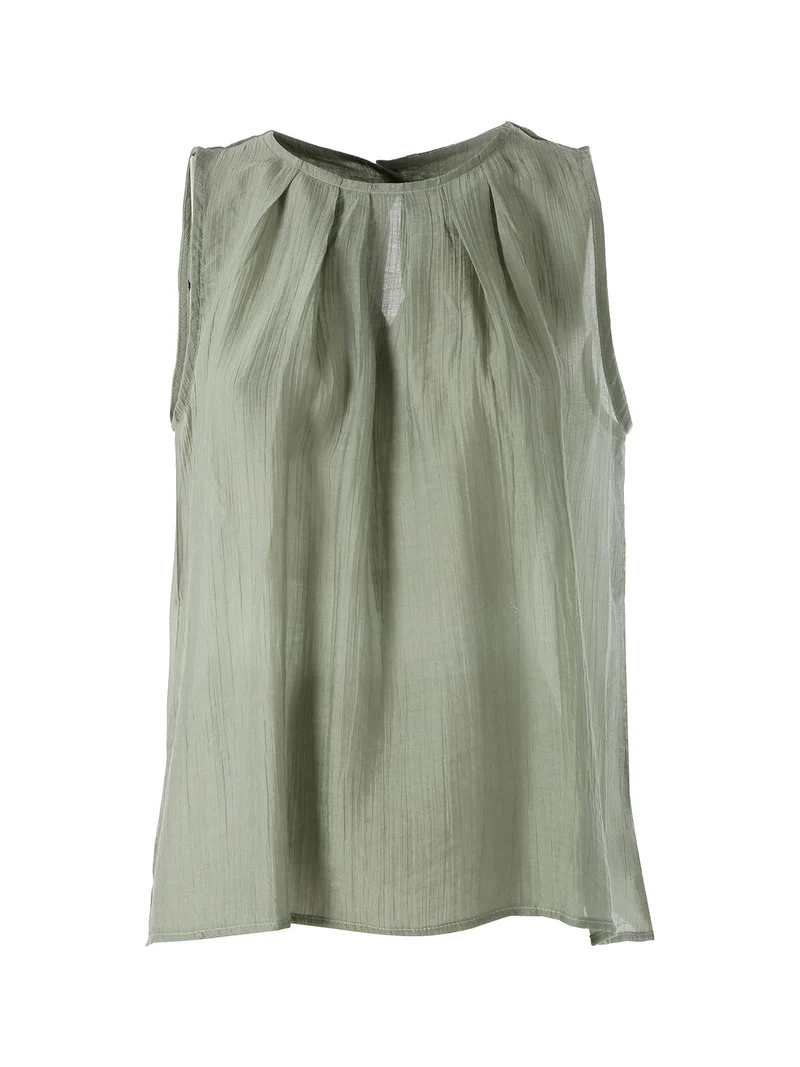 Top donna smanicato - pistacchio