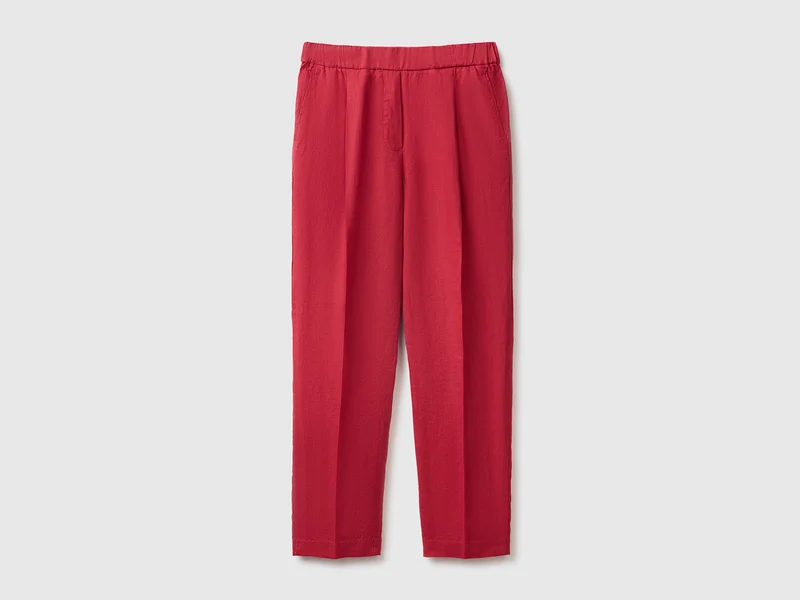 Karottenförmige Hose aus reinem Leinen