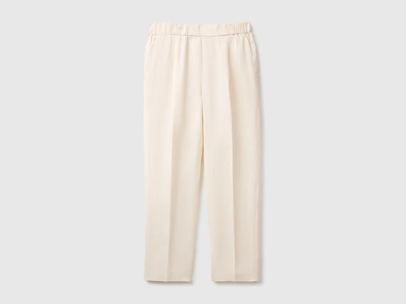 Karottenförmige Hose aus reinem Leinen