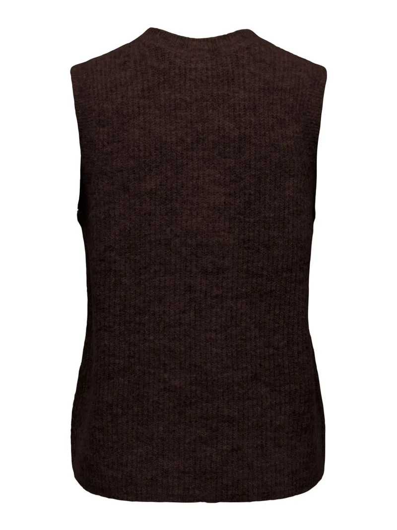ONLVIGGA SL O-NECK BADGE BUTTON VEST KNT
