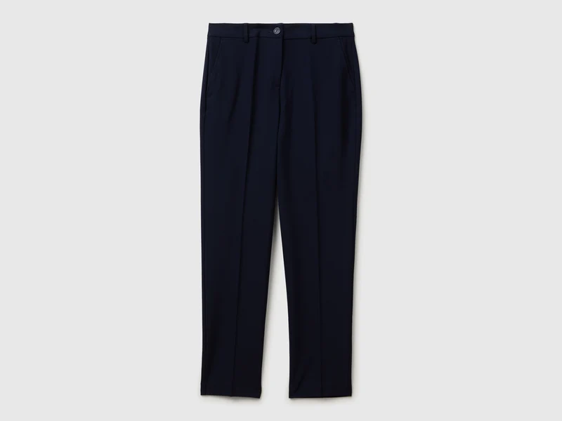 Hose mit geradem Bein aus einer Stretch-Viskose-Mischung