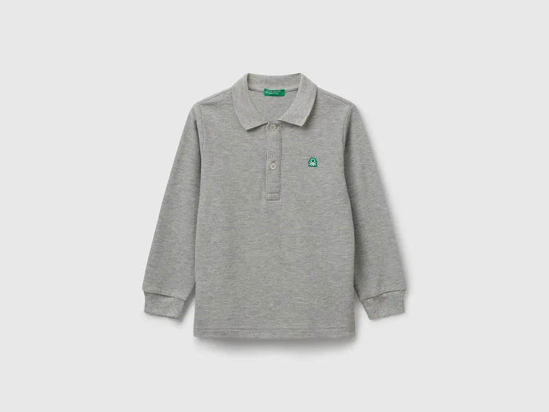 Langärmliges Poloshirt aus Baumwolle