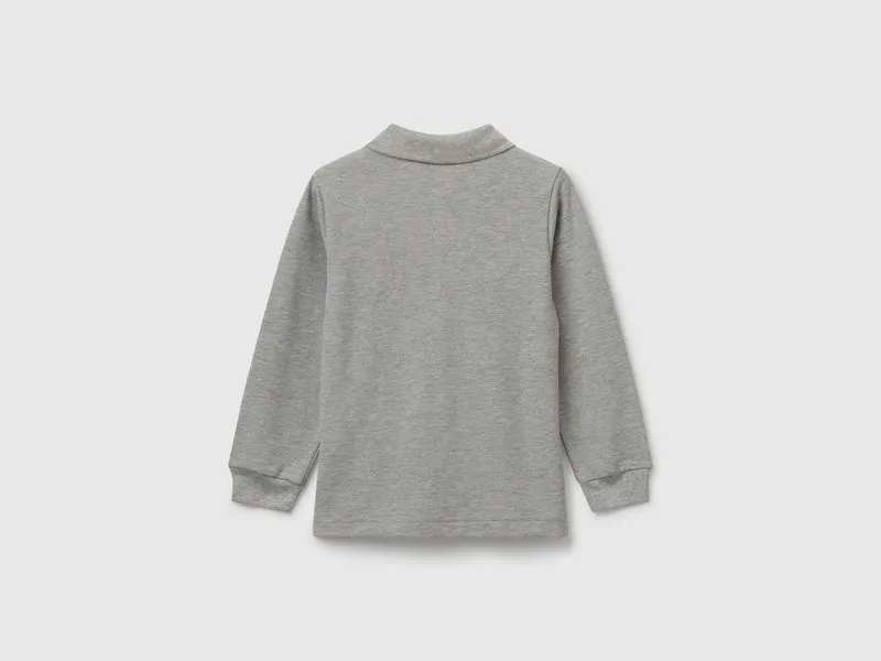 Langärmliges Poloshirt aus Baumwolle