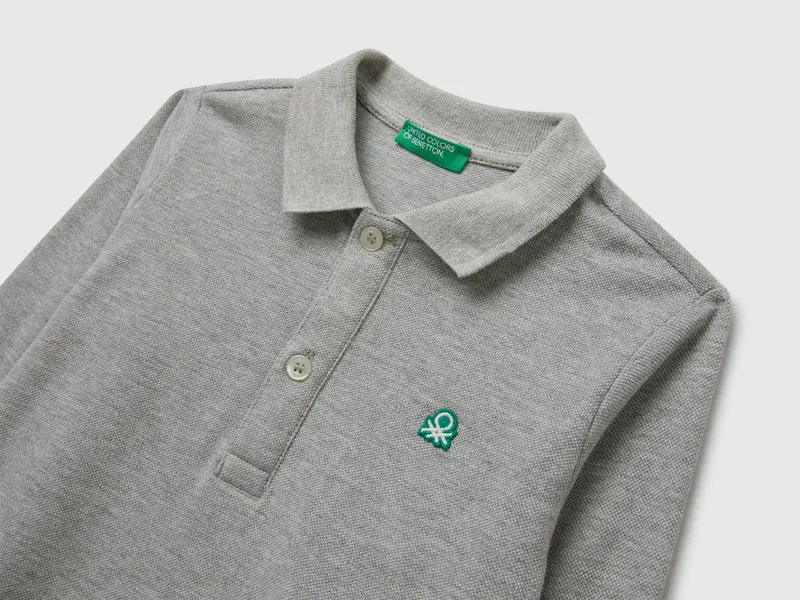Langärmliges Poloshirt aus Baumwolle