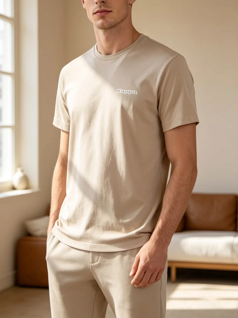 T-shirt da uomo con logo - sabbia