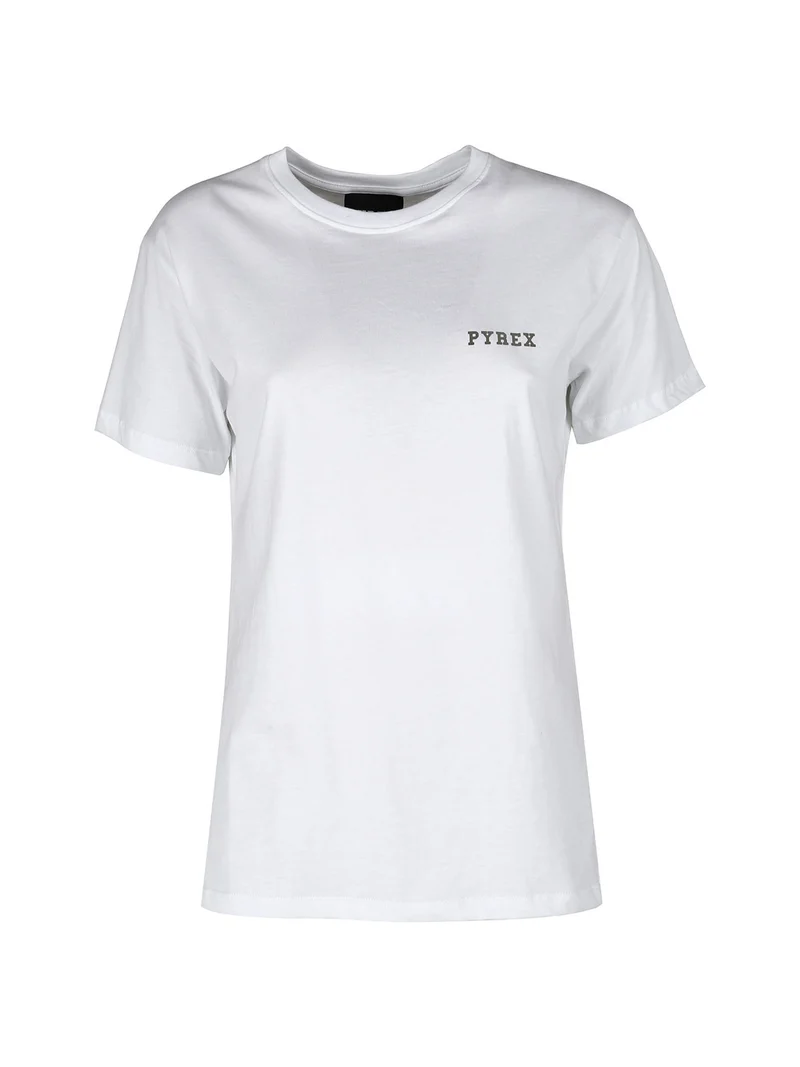 T-shirt donna in cotone con logo - bianco