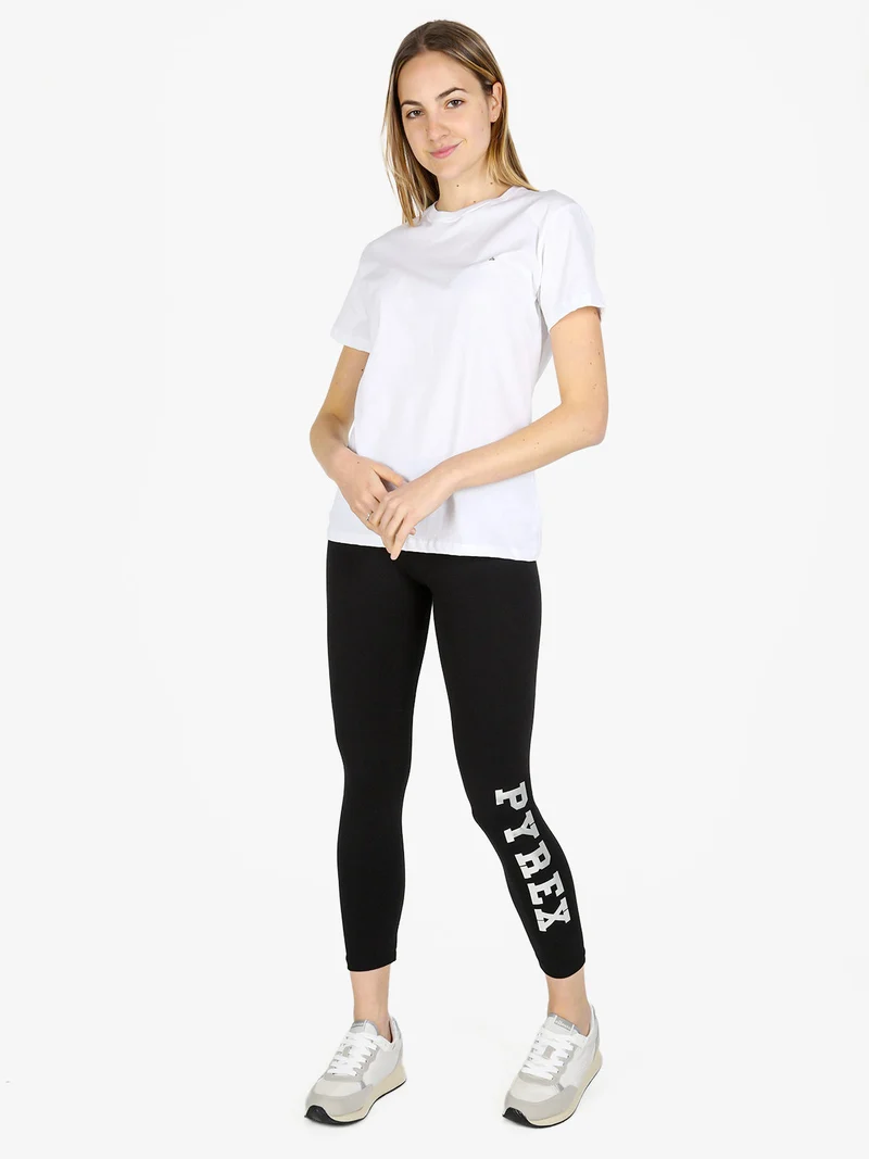 T-shirt donna in cotone con logo - bianco