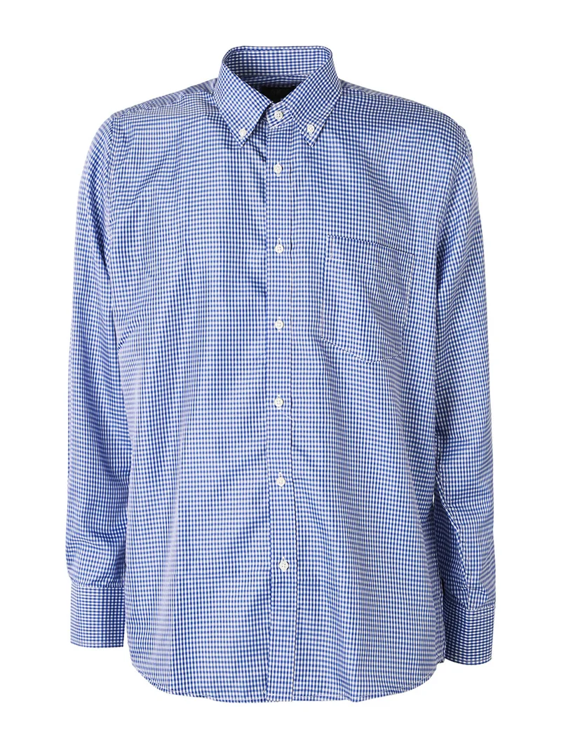 Camicia da uomo a quadretti con maniche lunghe - blu