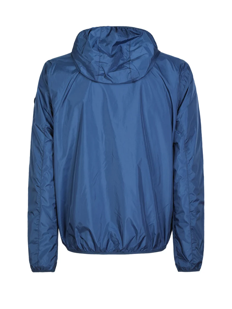 Giacca leggera a vento da uomo con cappuccio - blu