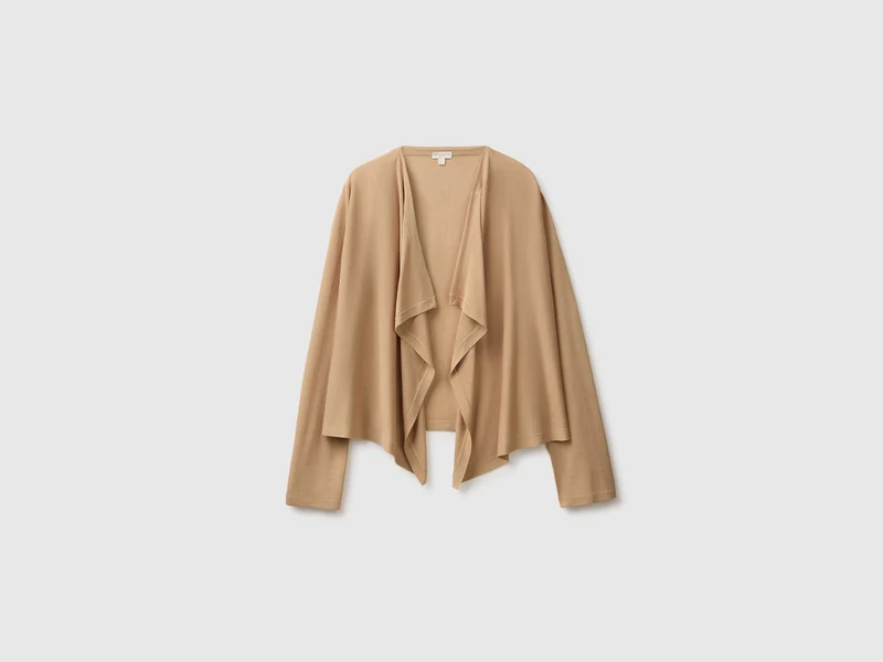 Drapierter Cardigan aus Bambus-Viskose-Mischgewebe