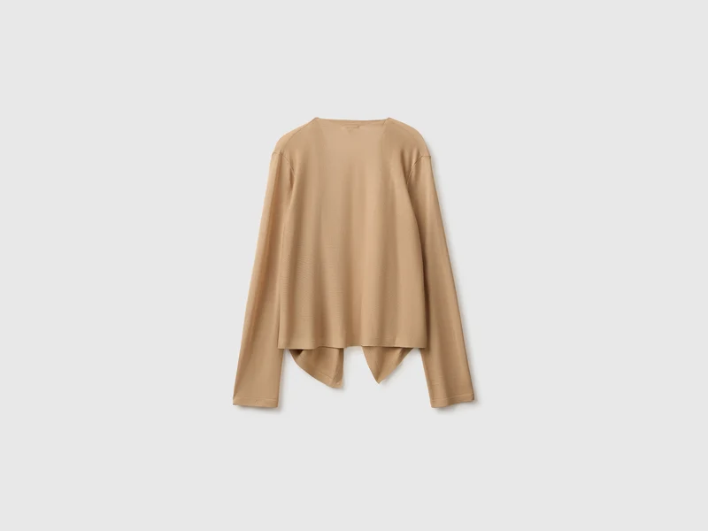 Drapierter Cardigan aus Bambus-Viskose-Mischgewebe