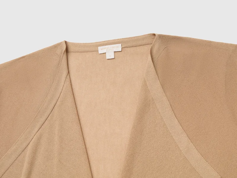 Drapierter Cardigan aus Bambus-Viskose-Mischgewebe