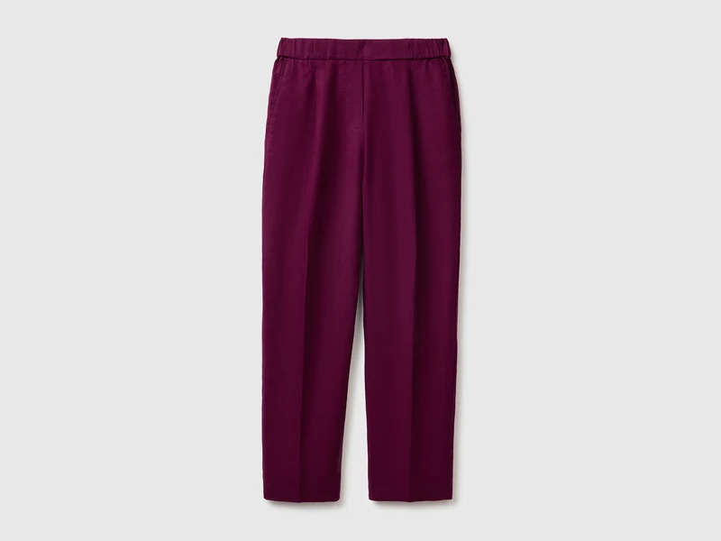 Karottenförmige Hose aus reinem Leinen