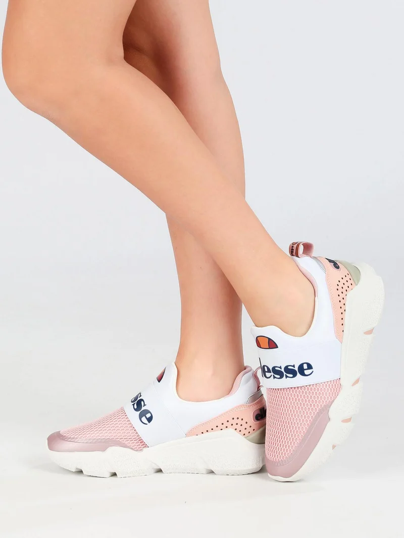 Scarpe slip on in tessuto con zeppa - rosa