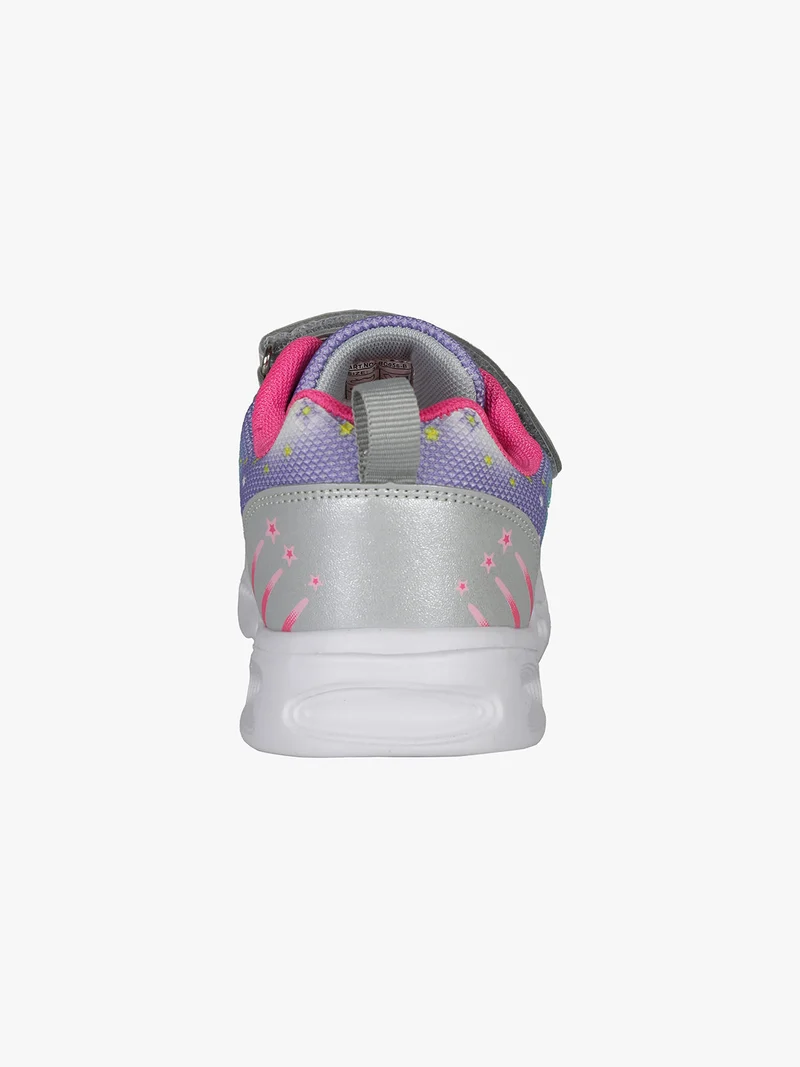 Sneakers da ragazza con chiusura a strappo e luci - lilla